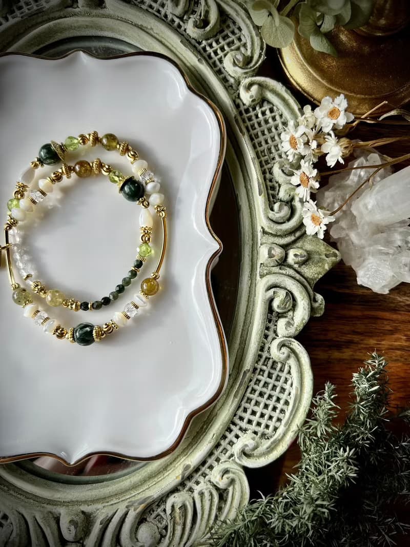 -森之鏡-天然水晶手鏈/黃銅手鍊