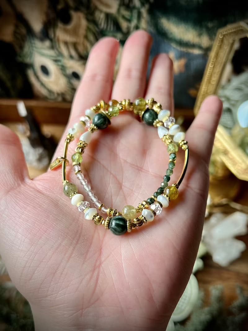 -森之鏡-天然水晶手鏈/黃銅手鍊