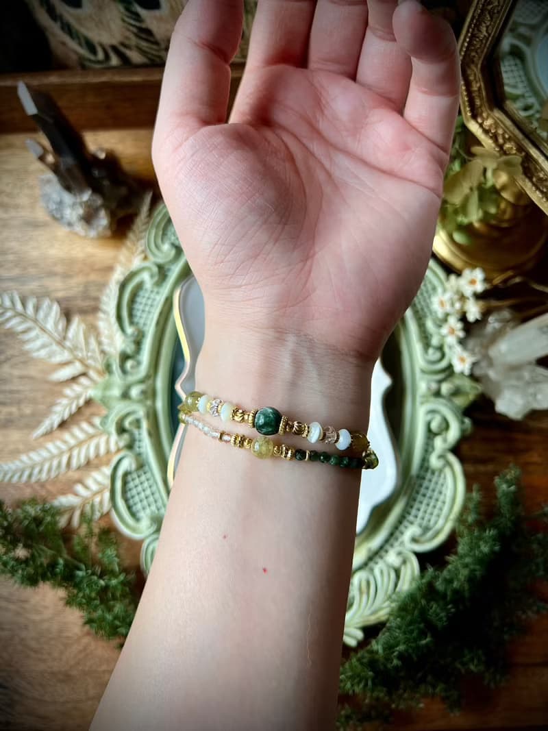 -森之鏡-天然水晶手鏈/黃銅手鍊