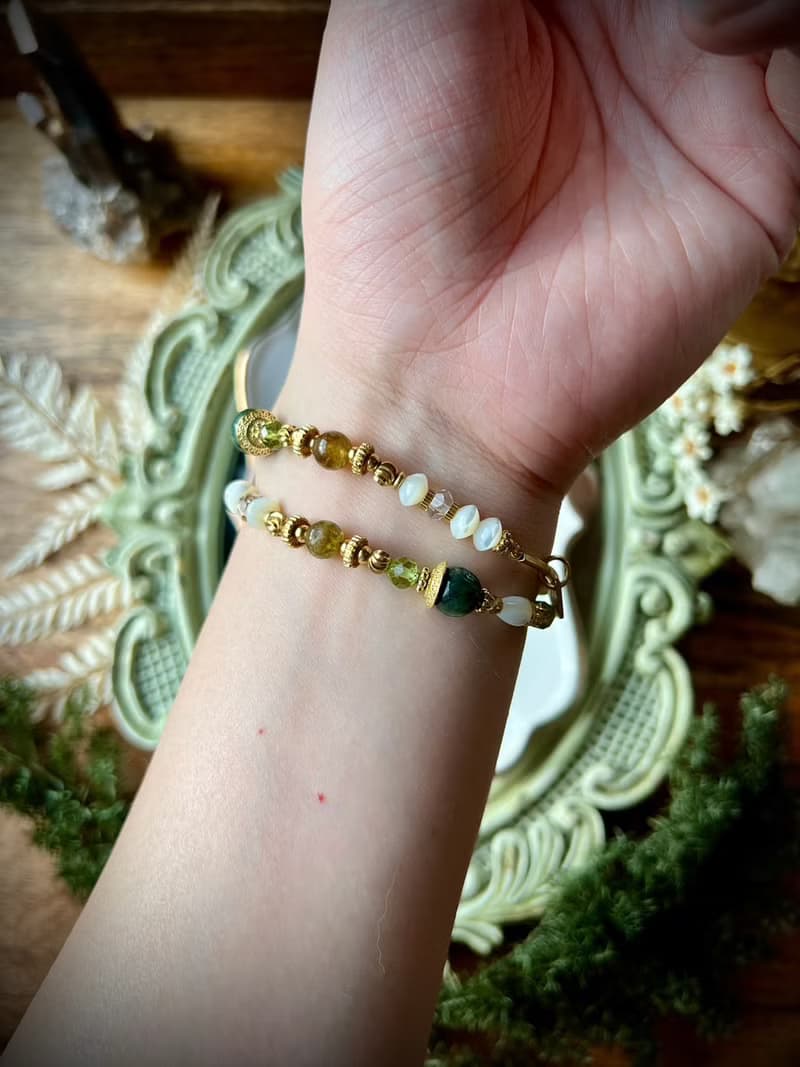 -森之鏡-天然水晶手鏈/黃銅手鍊