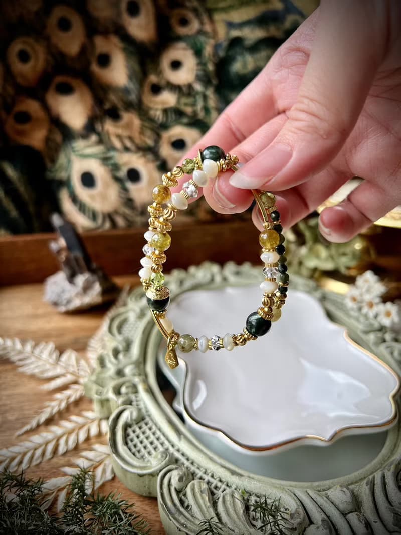 -森之鏡-天然水晶手鏈/黃銅手鍊