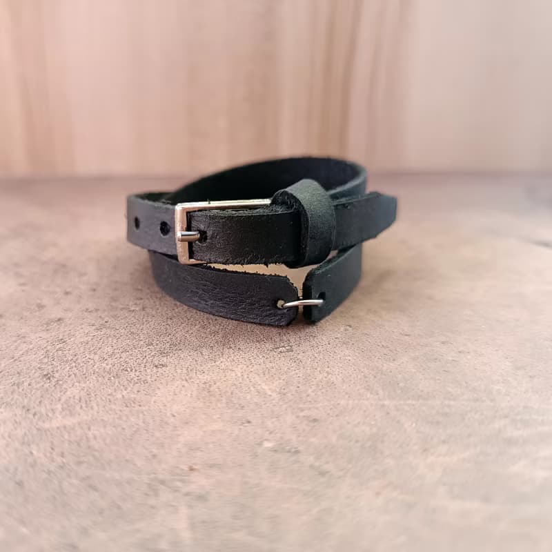 Black Leather Choker Necklace OR Double Wrap Bracelet to add your Own Charms