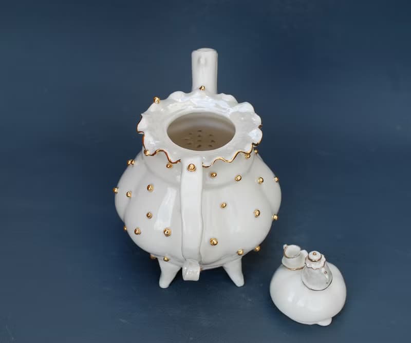 三嘴茶壺 瘋狂茶會 愛麗絲夢遊仙境 手工瓷茶壺