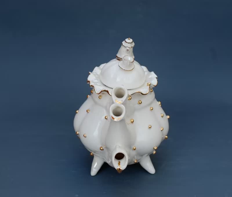 三嘴茶壺 瘋狂茶會 愛麗絲夢遊仙境 手工瓷茶壺