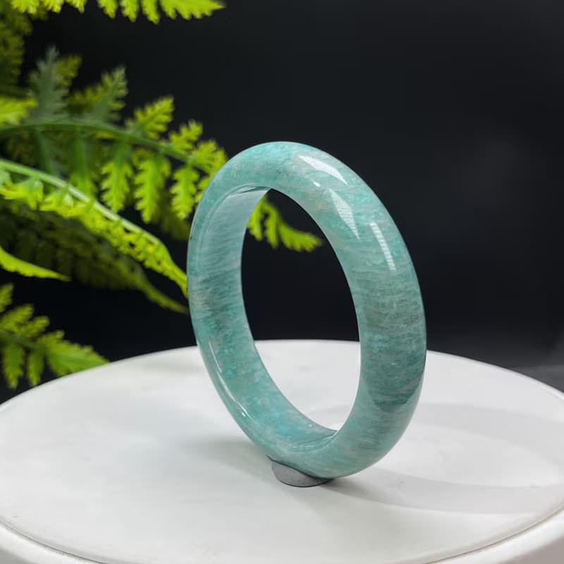 天河石手鐲 52MM 玉化高瓷星光貓眼亞馬遜石手環 自信好運靈氣