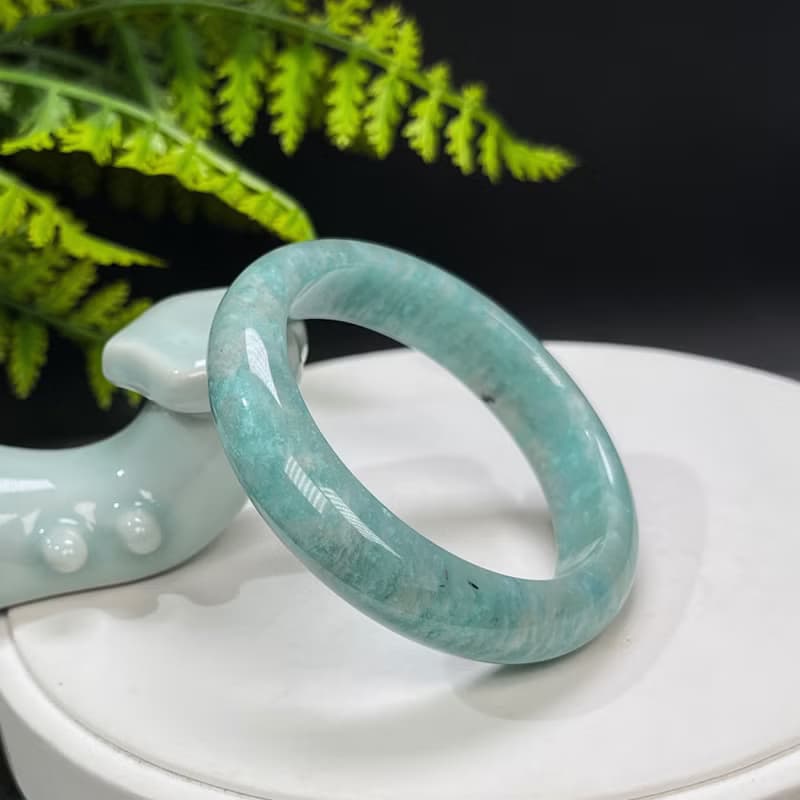 天河石手鐲 52MM 玉化高瓷星光貓眼亞馬遜石手環 自信好運靈氣