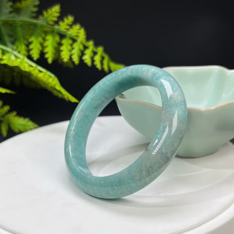 天河石手鐲 52MM 玉化高瓷星光貓眼亞馬遜石手環 自信好運靈氣