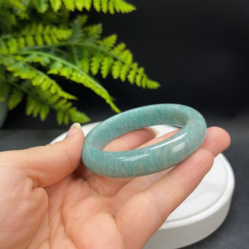 天河石手鐲 52MM 玉化高瓷星光貓眼亞馬遜石手環 自信好運靈氣