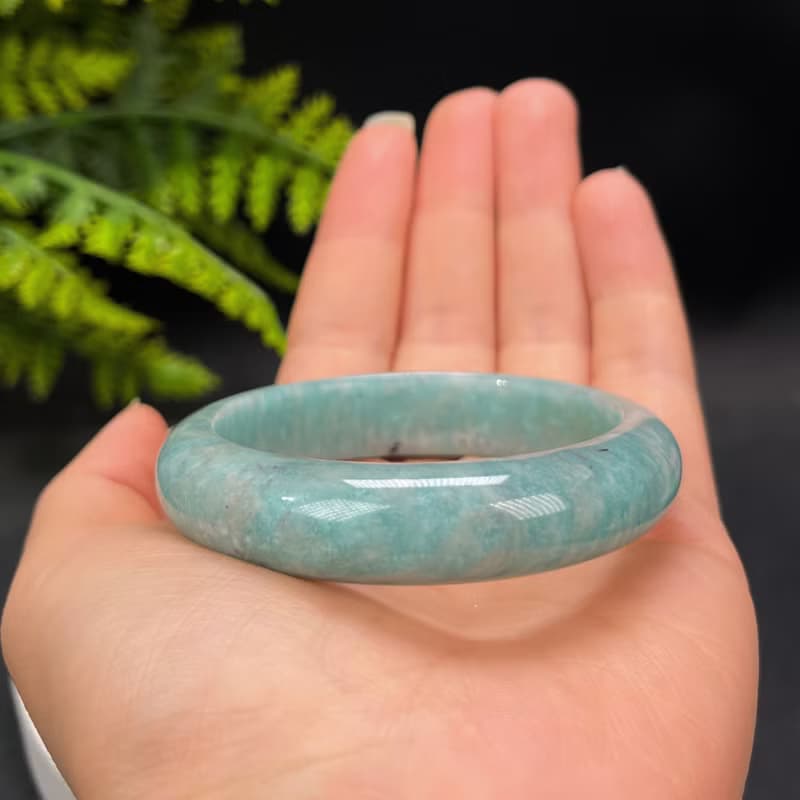 天河石手鐲 52MM 玉化高瓷星光貓眼亞馬遜石手環 自信好運靈氣