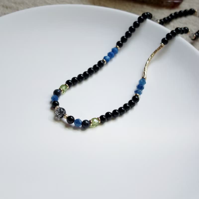 雙圈手鍊 ∣ 淨體黑髮晶 藍彼得石 貴人工作運