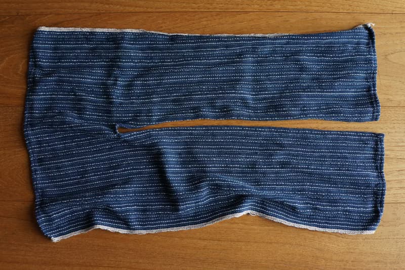 貴州侗族色織條紋 秋冬造型領巾披肩圍巾 手織布 植物藍染