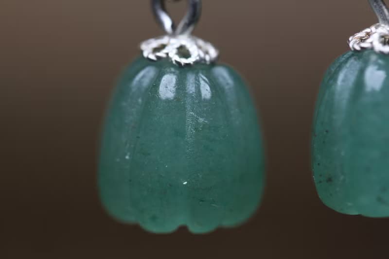 復古氣質款  玉石東陵玉  南瓜珠  蝴蝶耳墜