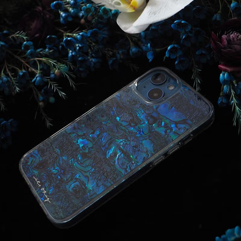 深藍海洋 天然真貝 iPhone 手機殼 匠人手工做 高品質 藍色 設計