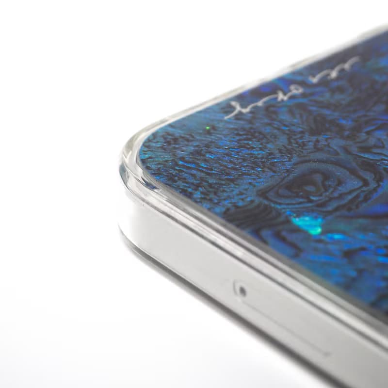 深藍海洋 天然真貝 iPhone 手機殼 匠人手工做 高品質 藍色 設計