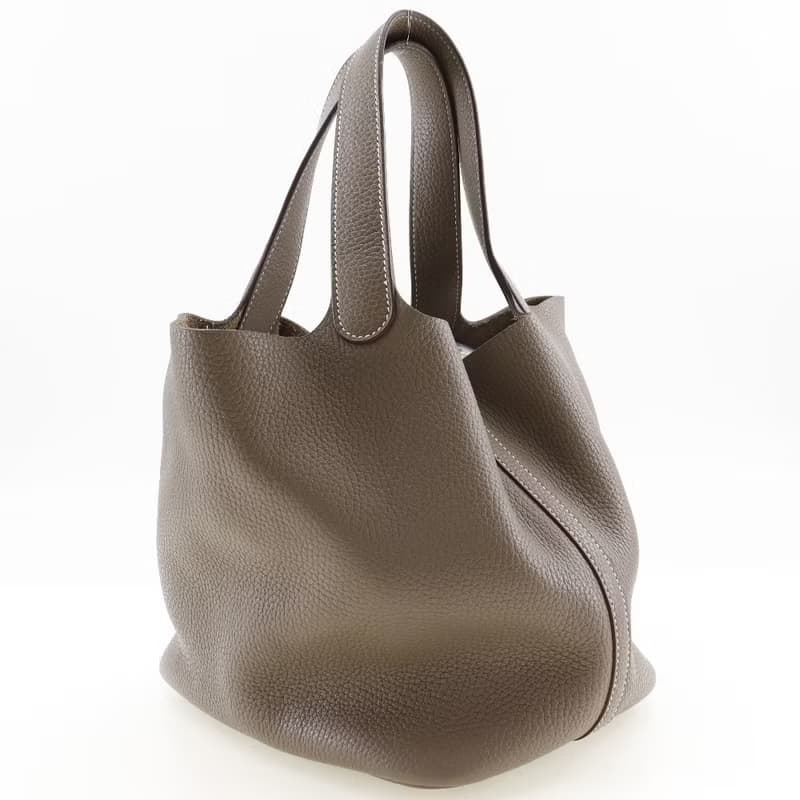 【日本直送】エルメス HERMES ピコタンロックMM ハンドバッグ トリヨンクレマンス エトゥープ シルバー金具 T レディース【中古】