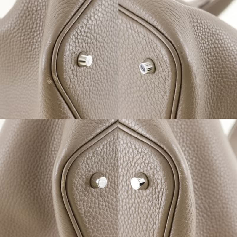 【日本直送】エルメス HERMES ピコタンロックMM ハンドバッグ トリヨンクレマンス エトゥープ シルバー金具 T レディース【中古】