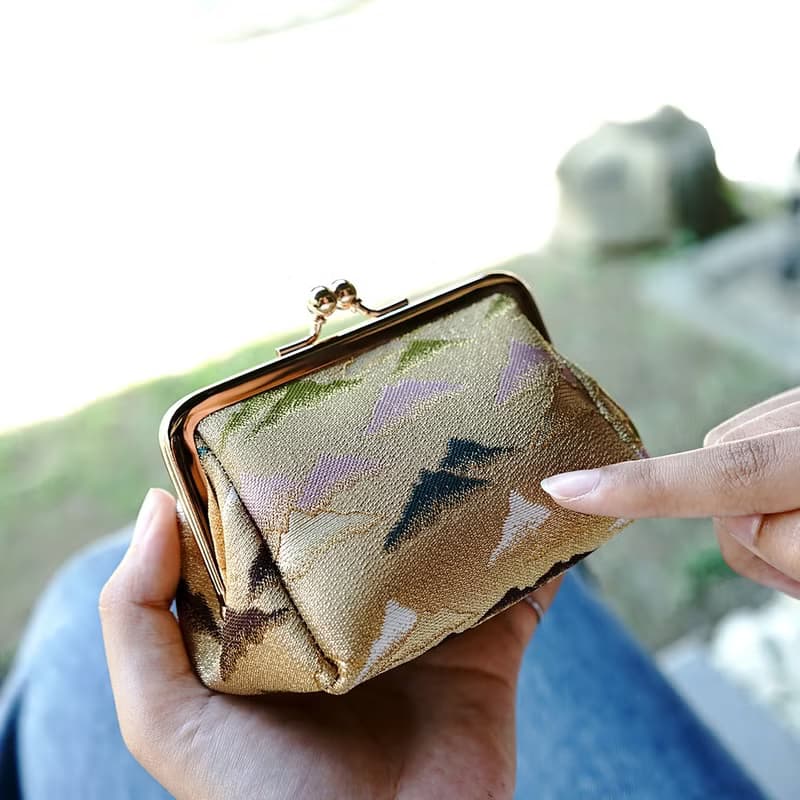 西陣織|金襴錦織創意收納口金包-金華江山麗|印鑑包