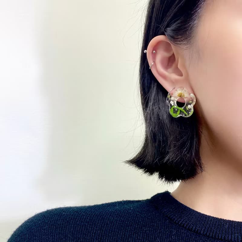 晴子 • 押花手工耳環