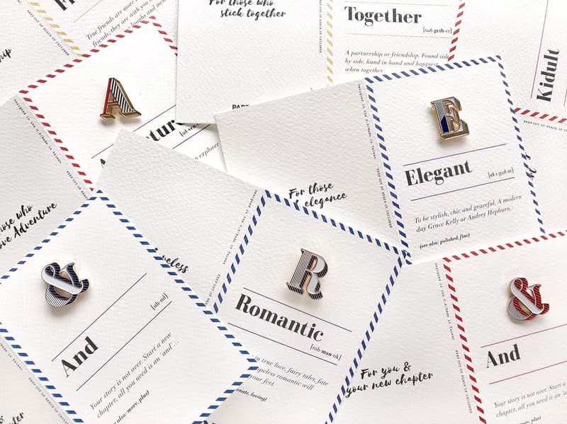 E / Elegant -琺瑯徽章卡－附信封 開學季 情人卡 萬用字母卡