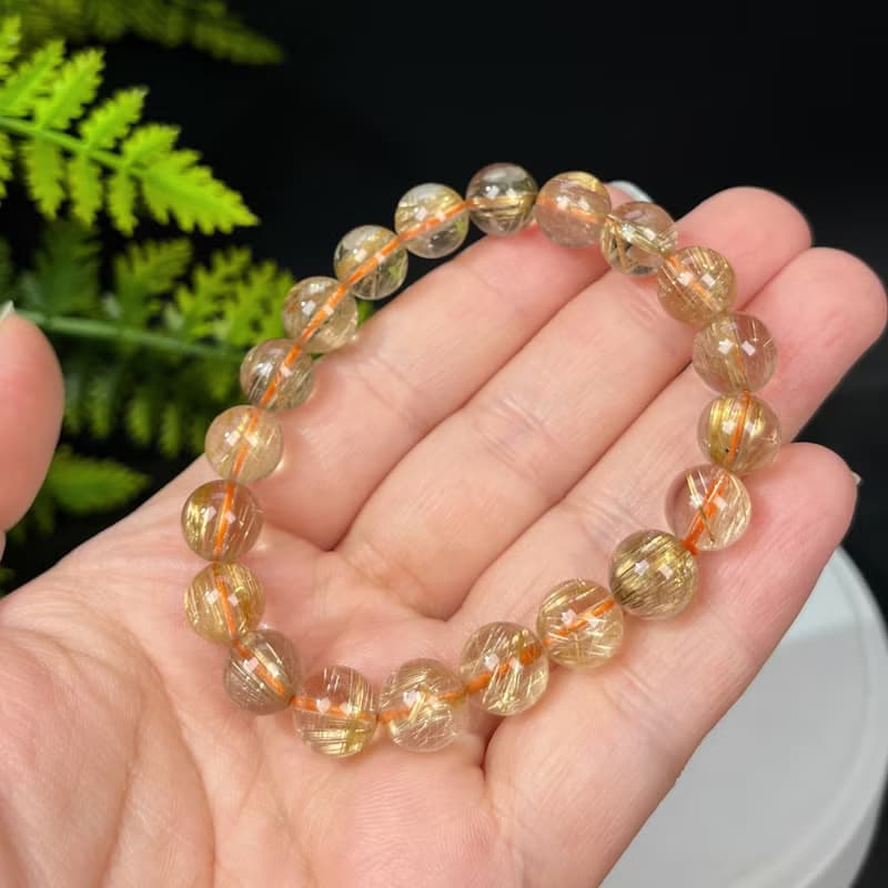 天然金鈦晶圓珠手釧 順發貓眼金紅石水晶手錬 璀璨亮麗 聚財旺財