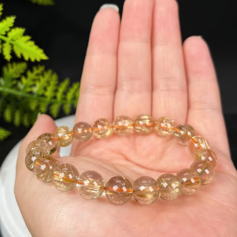 天然金鈦晶圓珠手釧 順發貓眼金紅石水晶手錬 璀璨亮麗 聚財旺財