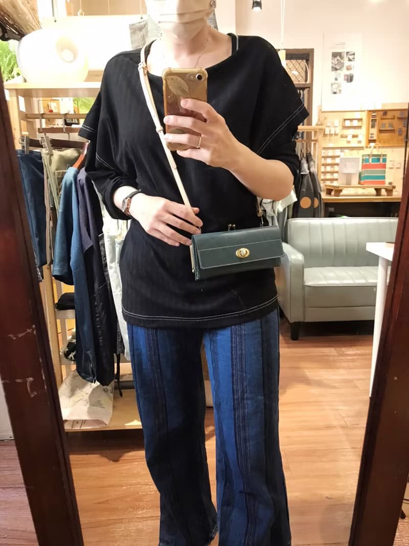 植鞣革長夾_8卡3隔層_口金零錢層_文青藍