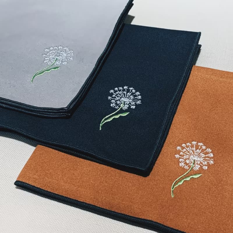 刺繡包邊茶巾 蒲公英/白花
