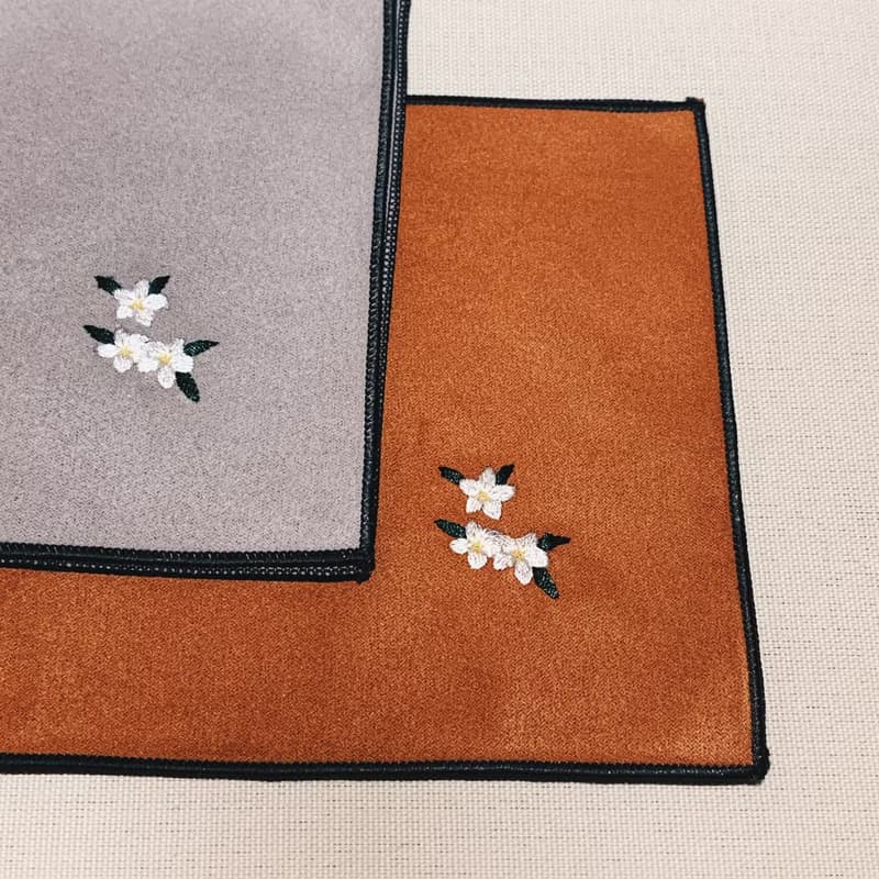刺繡包邊茶巾 蒲公英/白花
