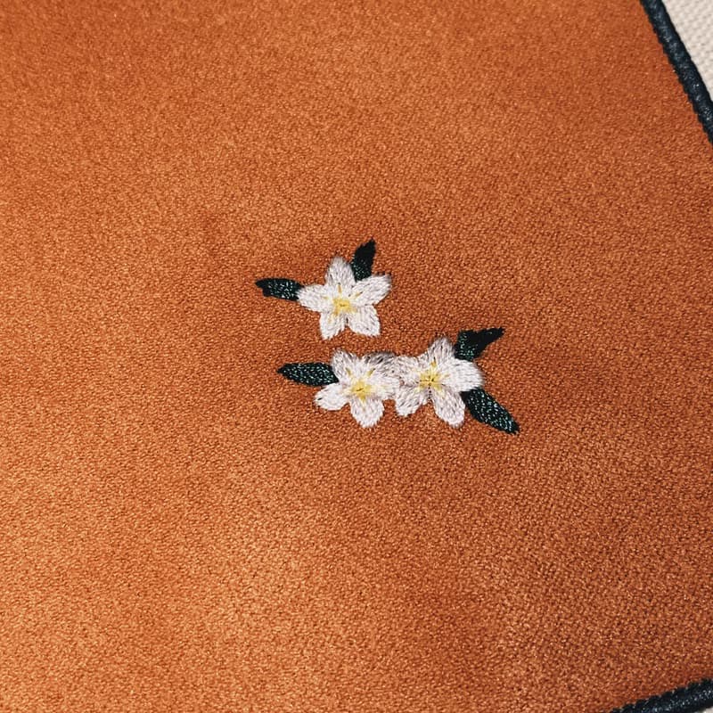 刺繡包邊茶巾 蒲公英/白花