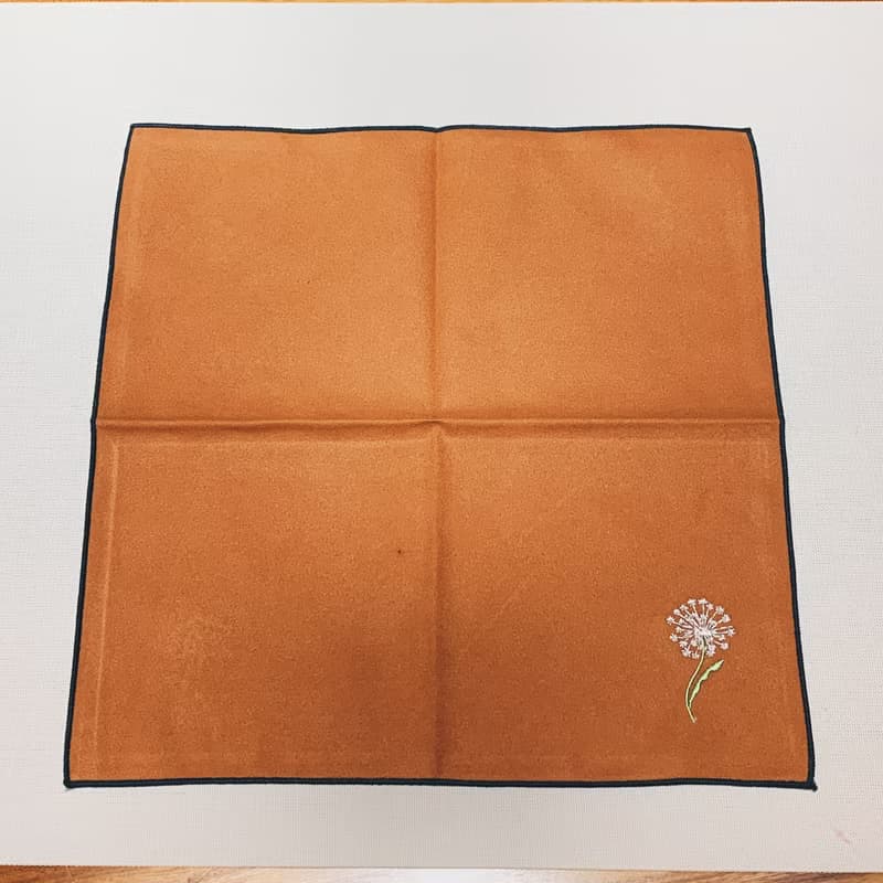 刺繡包邊茶巾 蒲公英/白花