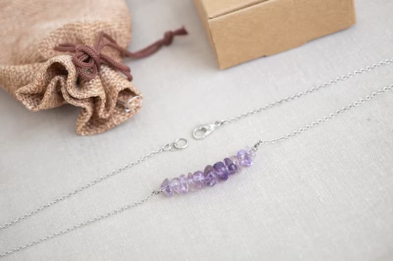 Raw Ametrine Necklace, 925 Sterling Silver, Libra Gemm Aquarius crystal gift