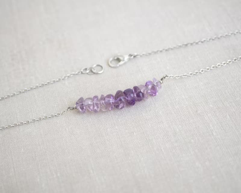 Raw Ametrine Necklace, 925 Sterling Silver, Libra Gemm Aquarius crystal gift