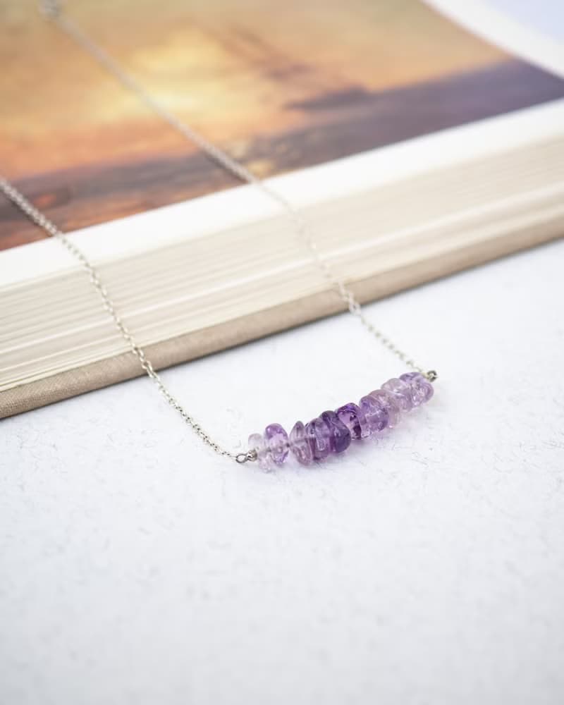 Raw Ametrine Necklace, 925 Sterling Silver, Libra Gemm Aquarius crystal gift