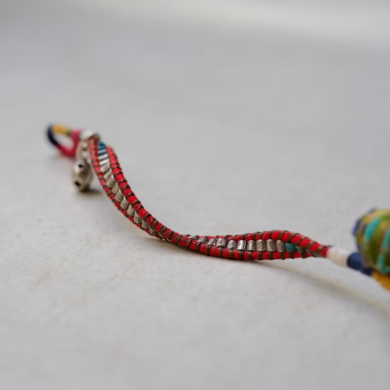 手工刺繡球銀飾手鍊