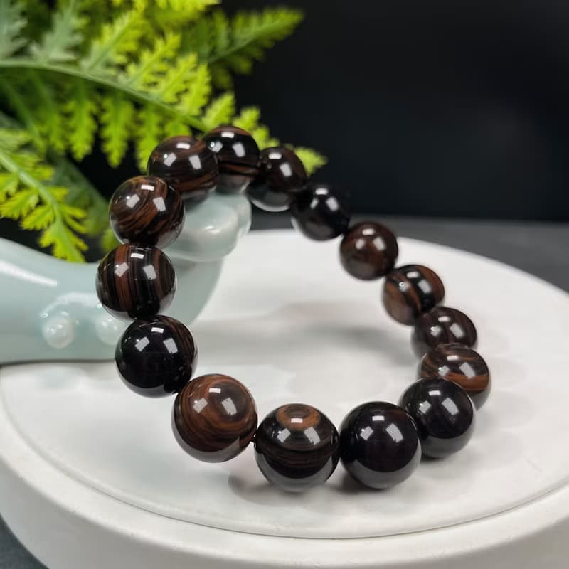 高品質墨西哥金絲紅曜石手串14mm玉化千層顆顆帶眼激情解壓能量