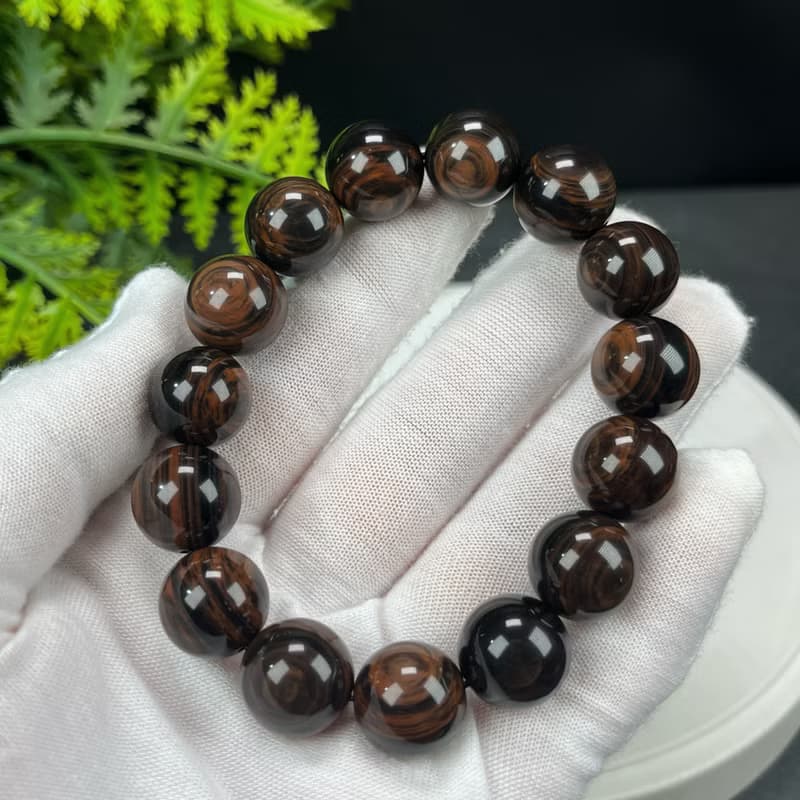 高品質墨西哥金絲紅曜石手串14mm玉化千層顆顆帶眼激情解壓能量