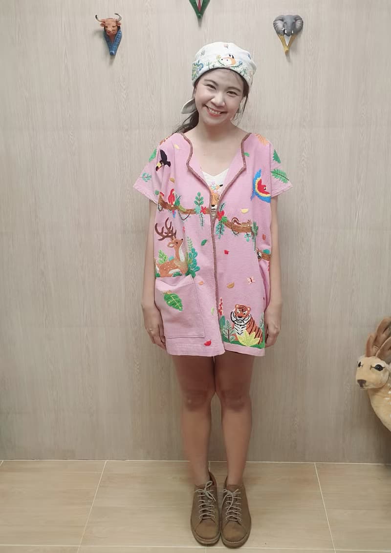 可愛手工刺繡開衫-棉、兔家