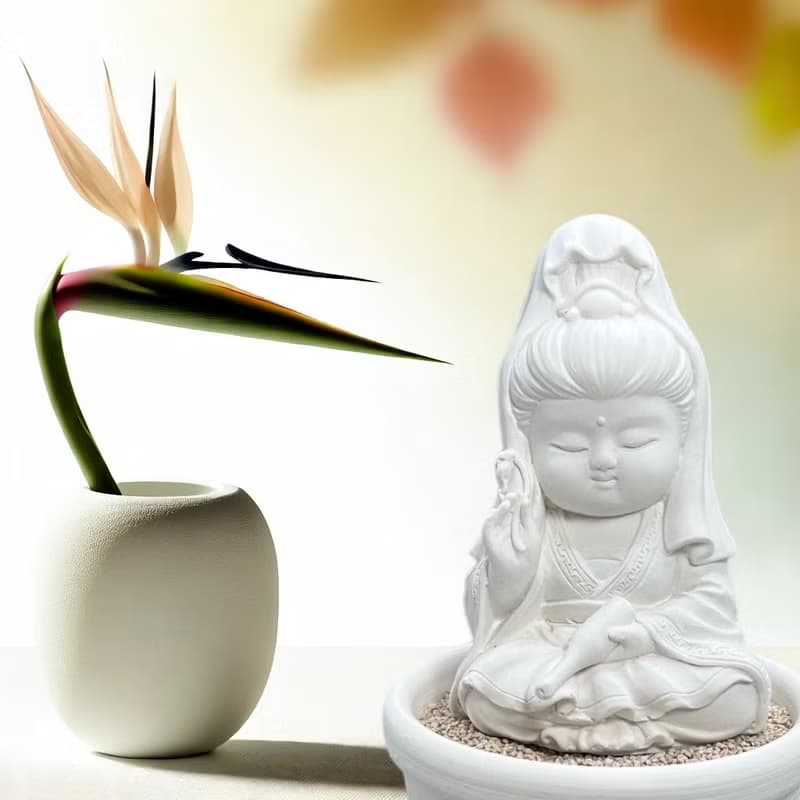 靜謐之美學 淨念吉祥小佛之寶瓶觀音小盤套組  精緻台灣文創禮品