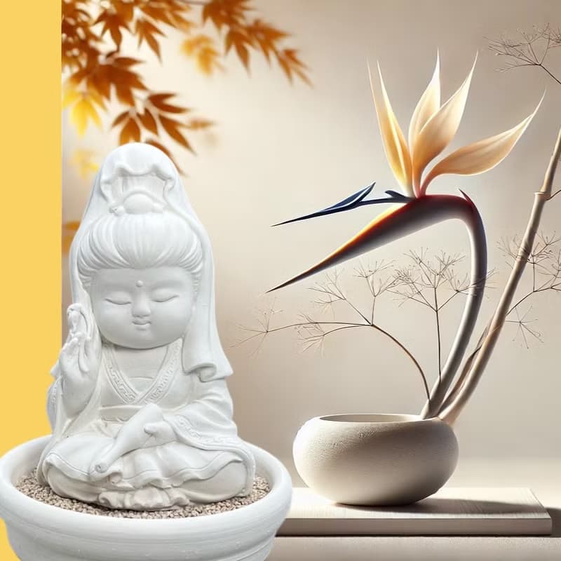 靜謐之美學 淨念吉祥小佛之寶瓶觀音小盤套組  精緻台灣文創禮品