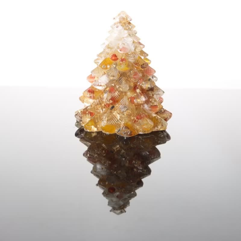 【情人節禮物】招財金黃色金箔水晶聖誕樹-大奧剛能量樹/療癒黃水