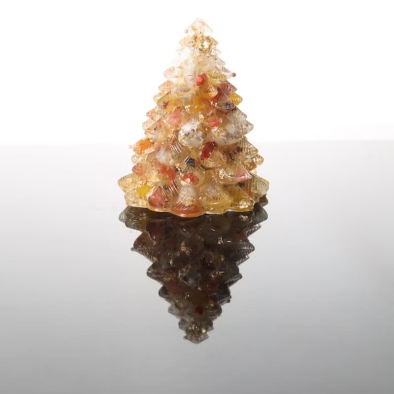 【情人節禮物】招財金黃色金箔水晶聖誕樹-大奧剛能量樹/療癒黃水
