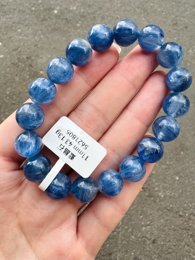 藍色櫻花雨濃色玉化藍晶石11mm43.13g轉運水晶提升洞悉力