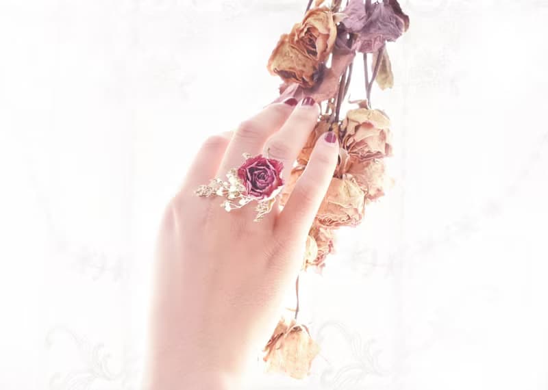 玫瑰千日紅戒指  乾燥花 伴娘 婚禮 情人節 手飾 婚禮 婚禮小物教