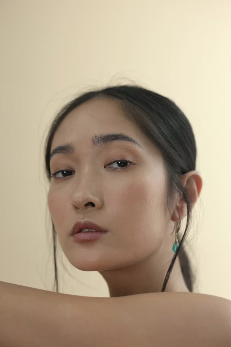 融彩水滴玻璃珠 黃銅彎月耳鉤 藍綠