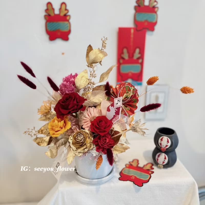 SeeYou・賀禮賀歲系列 玫瑰永生花桌花
