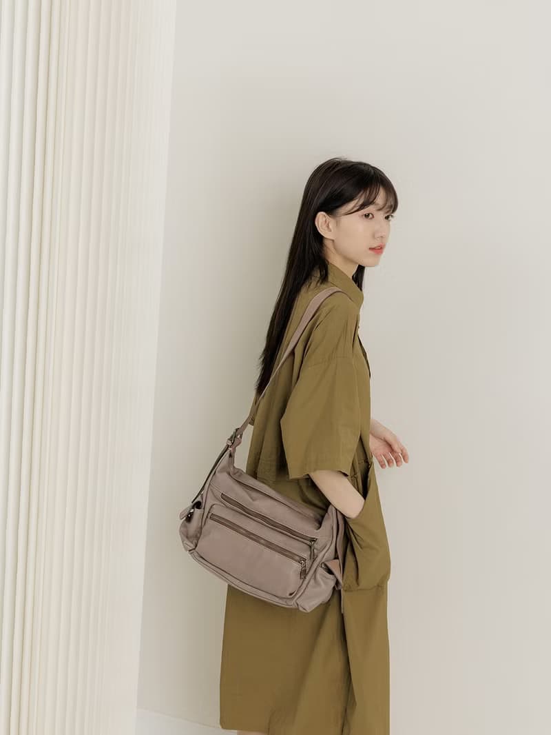 supportingrole 真皮擁抱優雅多口袋分層功能性 灰褐色