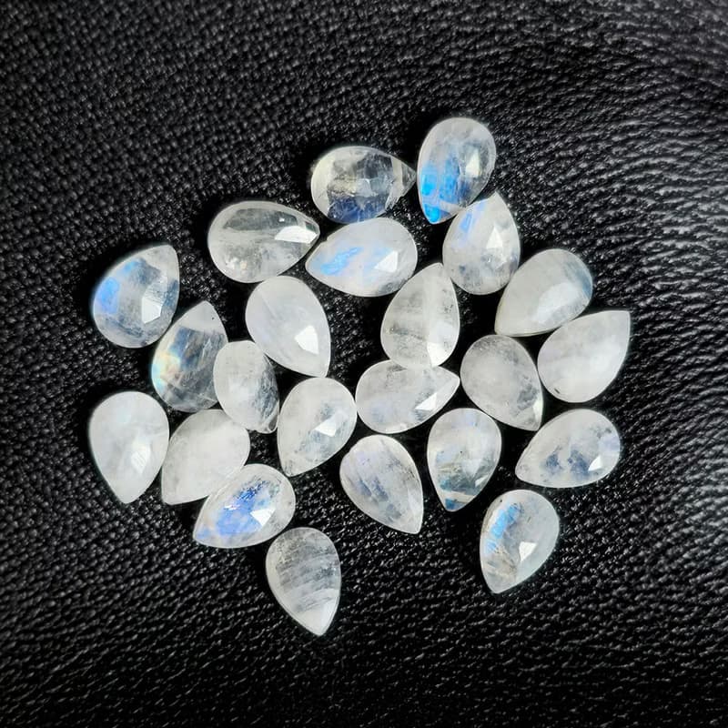 Rainbow Moonstone Moonlight Silver Earring Necklace Set