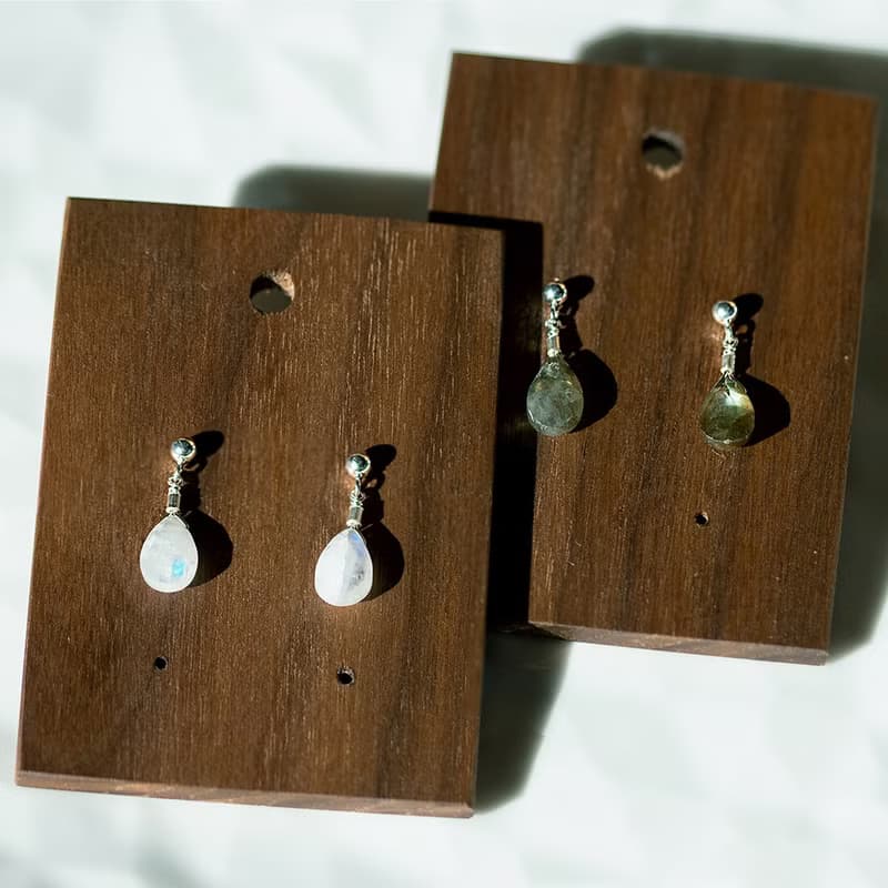 Rainbow Moonstone Moonlight Silver Earring Necklace Set