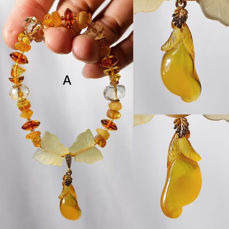 財石大集合 頂級 琥珀蜜蠟 黃水晶 黃岫玉 招財 手鍊 單品 禮物