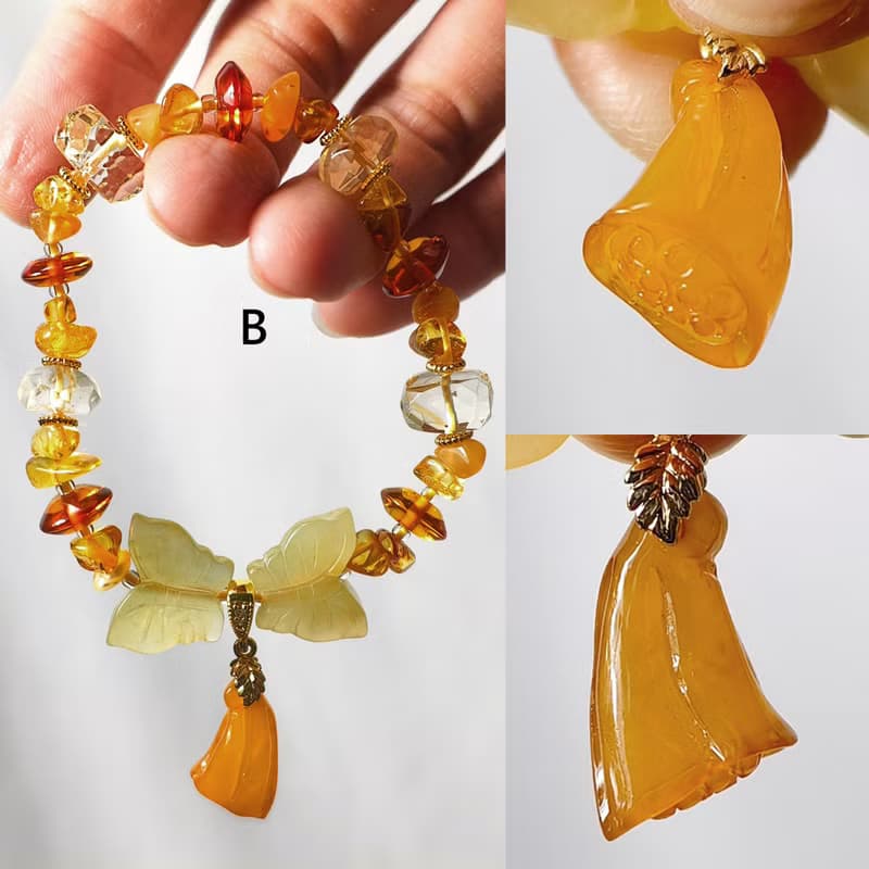 財石大集合 頂級 琥珀蜜蠟 黃水晶 黃岫玉 招財 手鍊 單品 禮物